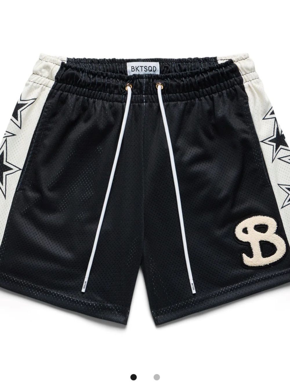 BKTSQD Stars Chenille Patch Shorts Black